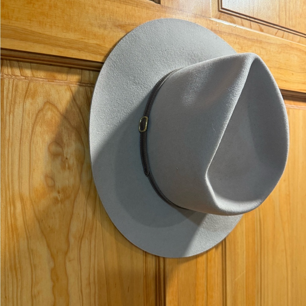 100% wool flat brim hat